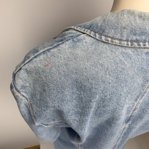 COBRA Vintage 90’s Long Blue Medium Wash Jean Blazer V-Neck Pockets Jacket s M - Picture 5 of 7